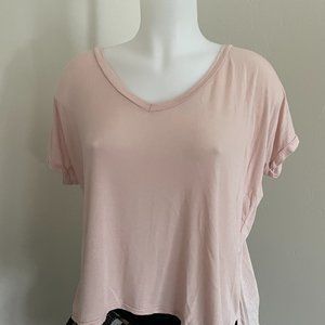 Pink Brandy Melville V-Neck T-Shirt